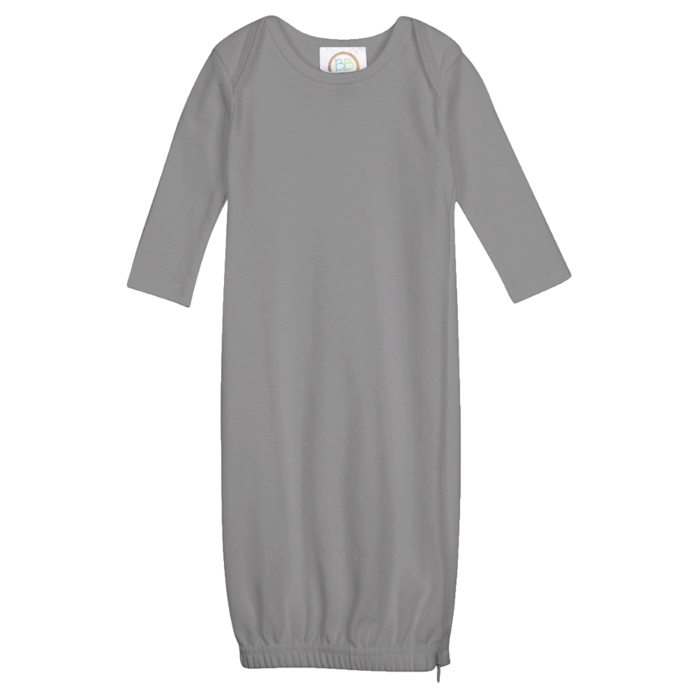 Unisex Long Sleeve Infant Gown with Hidden Zipper