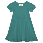 Girls Short Sleeve Empire Waist Ruffle Dress