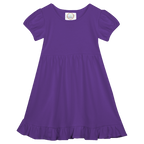 Girls Short Sleeve Empire Waist Ruffle Dress