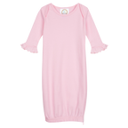 Girls Long Sleeve Ruffle Infant Gown with Hidden Zipper