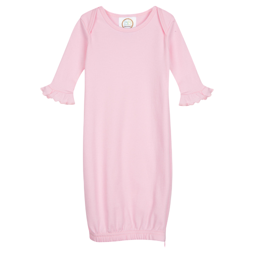 Girls Long Sleeve Ruffle Infant Gown with Hidden Zipper