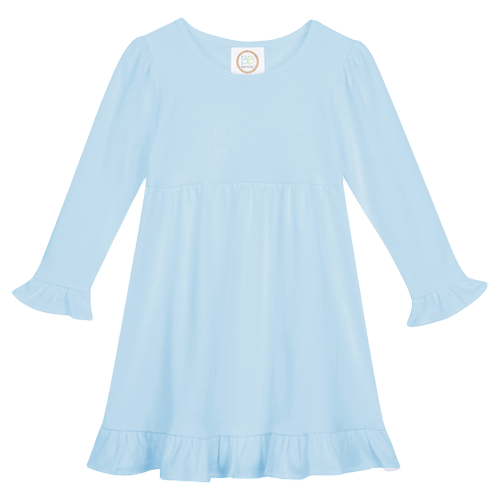 Girls Long Sleeve Empire Waist Ruffle Dress