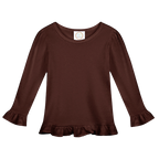 Girls Long Sleeve Ruffle T-Shirt