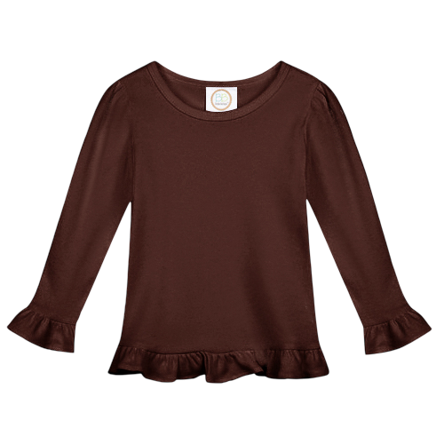 Girls Long Sleeve Ruffle T-Shirt