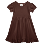 Girls Short Sleeve Empire Waist Ruffle Dress