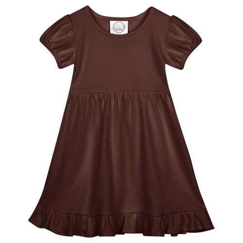 Girls Short Sleeve Empire Waist Ruffle Dress