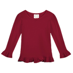 Girls Long Sleeve Ruffle T-Shirt