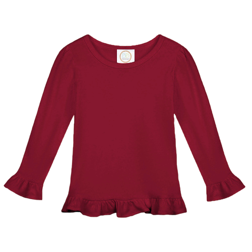 Girls Long Sleeve Ruffle T-Shirt