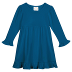 Girls Long Sleeve Empire Waist Ruffle Dress