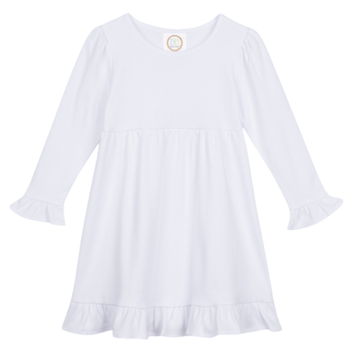 Girls Long Sleeve Empire Waist Ruffle Dress