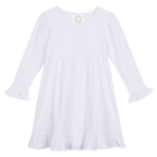 Girls Long Sleeve Empire Waist Ruffle Dress