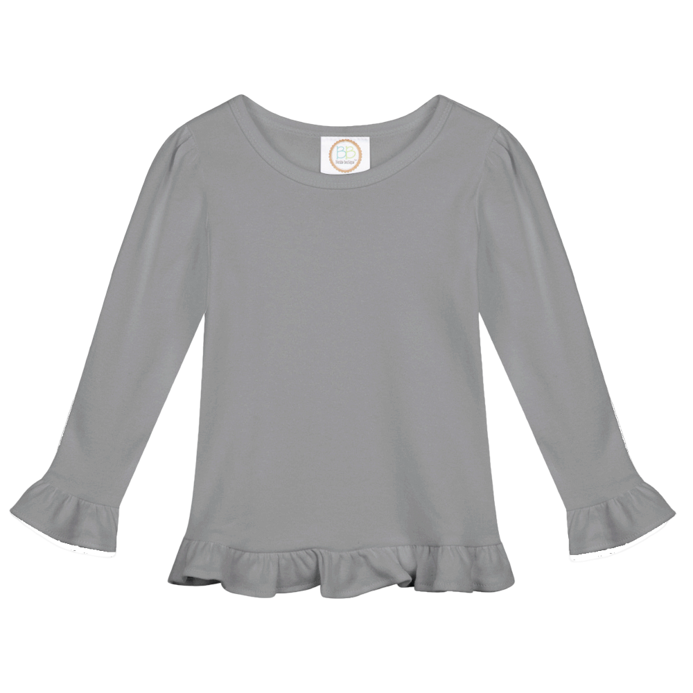 Girls Long Sleeve Ruffle T-Shirt