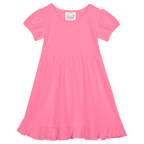 Girls Short Sleeve Empire Waist Ruffle Dress