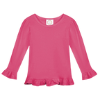 Girls Long Sleeve Ruffle T-Shirt