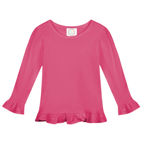 Girls Long Sleeve Ruffle T-Shirt