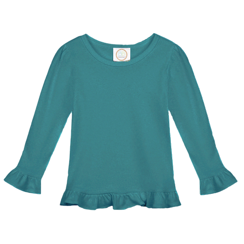 Girls Long Sleeve Ruffle T-Shirt