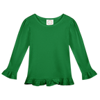 Girls Long Sleeve Ruffle T-Shirt