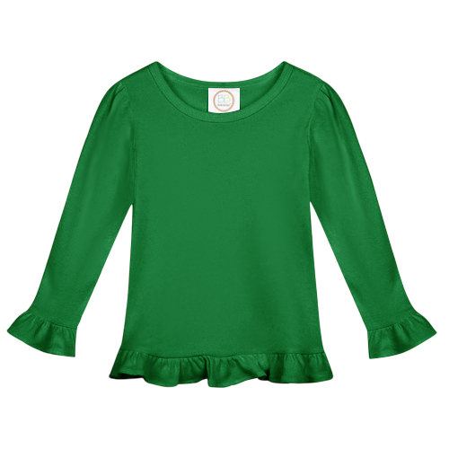Girls Long Sleeve Ruffle T-Shirt