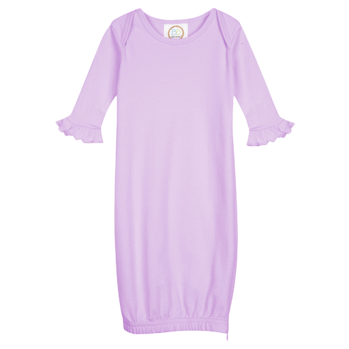 Girls Long Sleeve Ruffle Infant Gown with Hidden Zipper