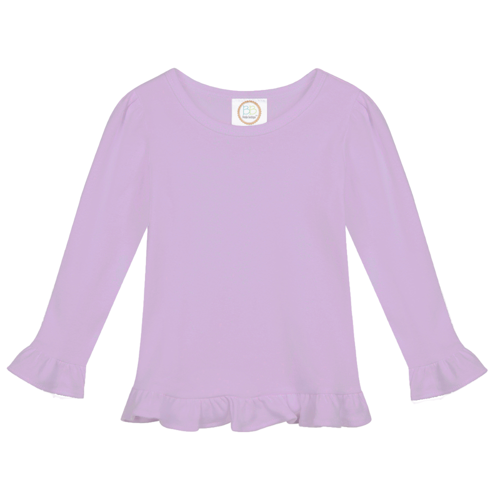 Girls Long Sleeve Ruffle T-Shirt
