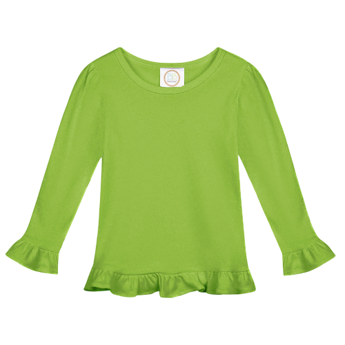 Girls Long Sleeve Ruffle T-Shirt
