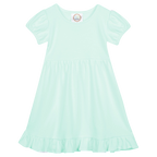 Girls Short Sleeve Empire Waist Ruffle Dress