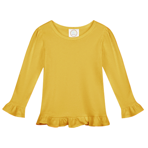 Girls Long Sleeve Ruffle T-Shirt