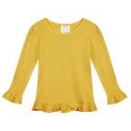 Girls Long Sleeve Ruffle T-Shirt