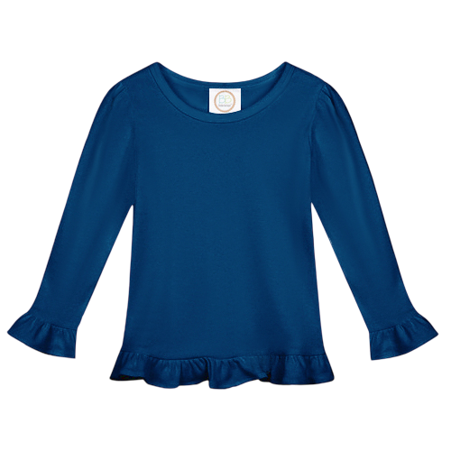 Girls Long Sleeve Ruffle T-Shirt