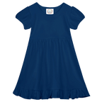 Girls Short Sleeve Empire Waist Ruffle Dress
