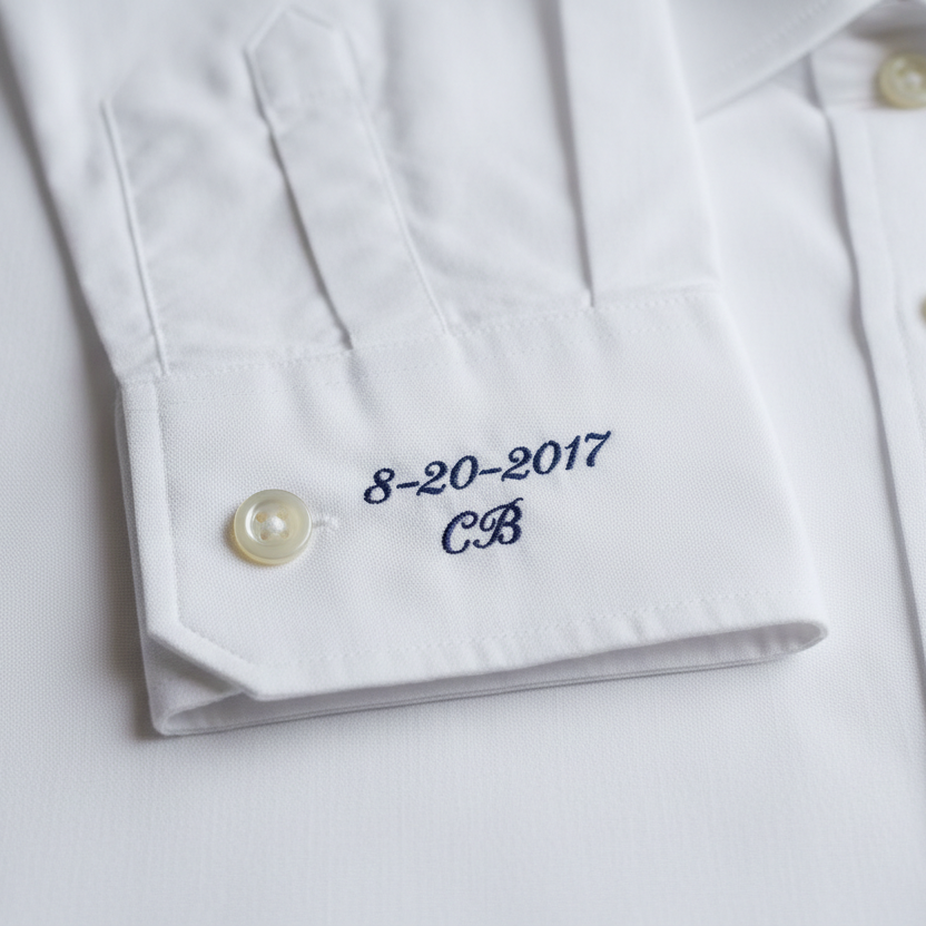 no embroidered frame and just right along the cuff seem. small 