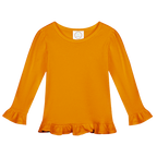 Girls Long Sleeve Ruffle T-Shirt