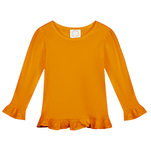 Girls Long Sleeve Ruffle T-Shirt