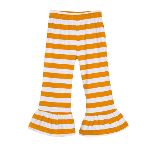 Girls Striped Ruffle Pants