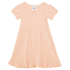 Girls Short Sleeve Empire Waist Ruffle Dress