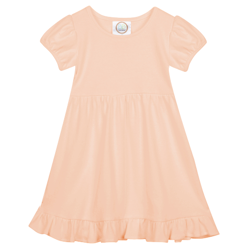 Girls Short Sleeve Empire Waist Ruffle Dress