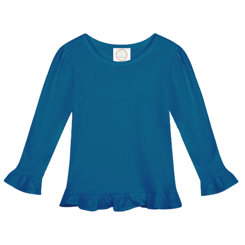 Girls Long Sleeve Ruffle T-Shirt