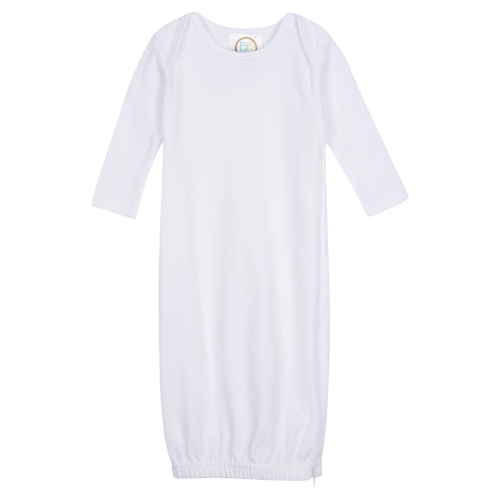Unisex Long Sleeve Infant Gown with Hidden Zipper