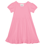Girls Short Sleeve Empire Waist Ruffle Dress