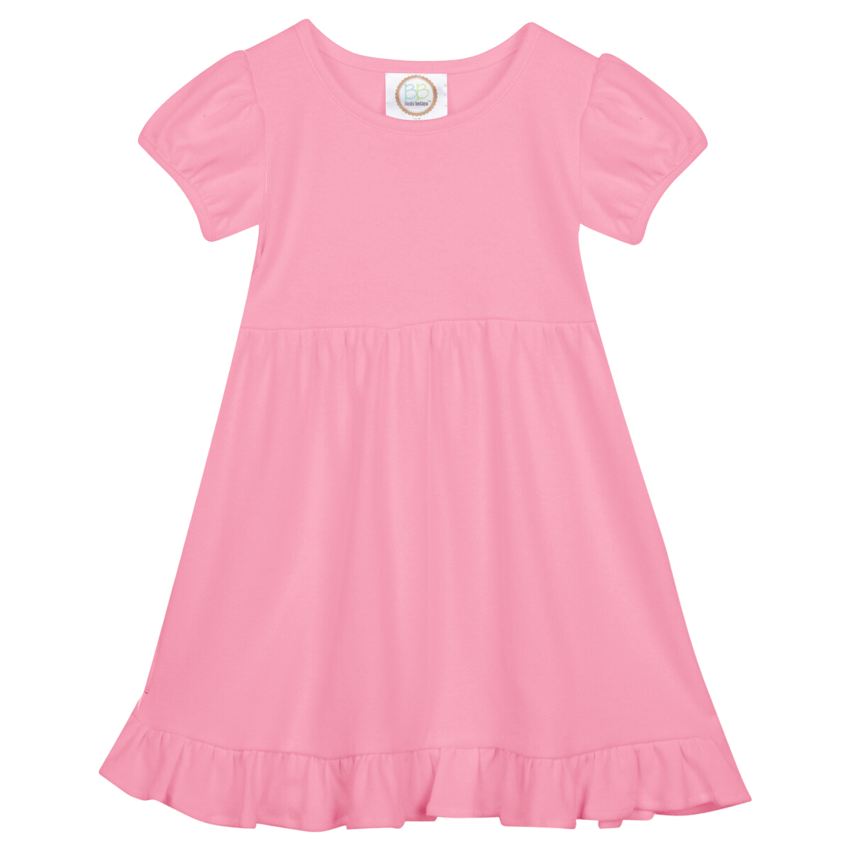 Girls Short Sleeve Empire Waist Ruffle Dress
