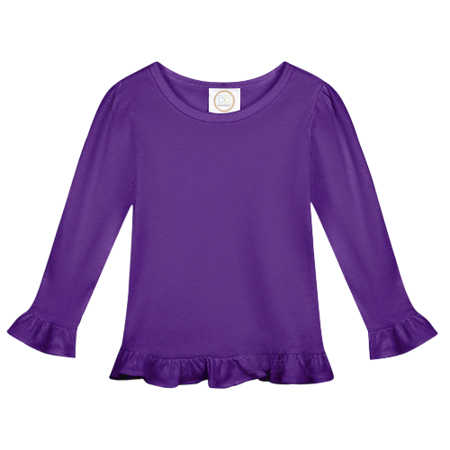 Girls Long Sleeve Ruffle T-Shirt