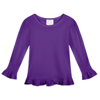 Girls Long Sleeve Ruffle T-Shirt
