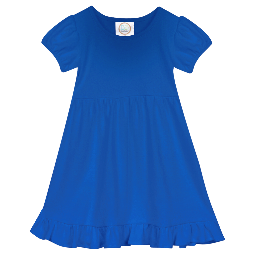 Girls Short Sleeve Empire Waist Ruffle Dress