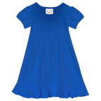 Girls Short Sleeve Empire Waist Ruffle Dress