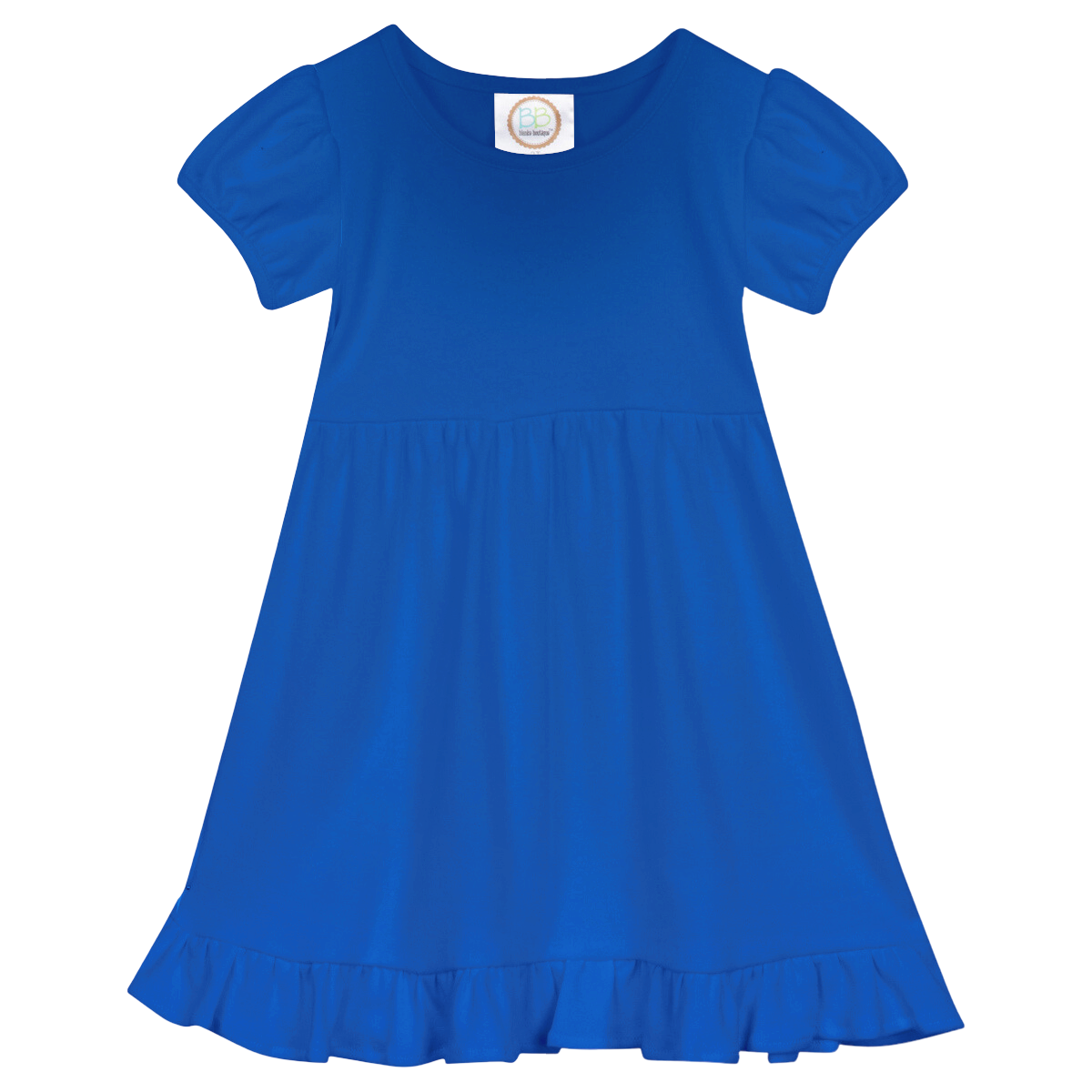 Girls Short Sleeve Empire Waist Ruffle Dress