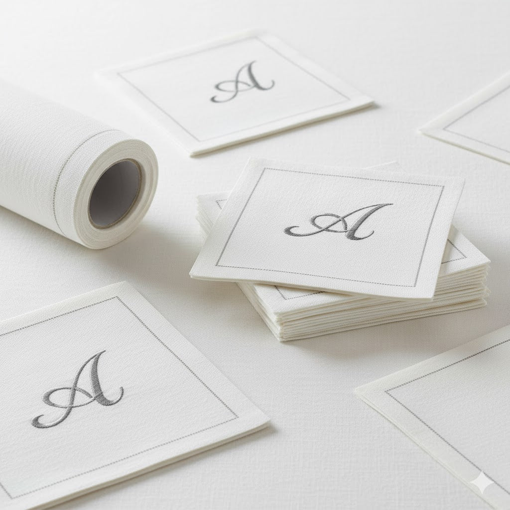 Classic Hemstitch Cotton Cocktail Napkins (Set of 25)