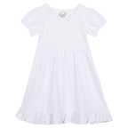 Girls Short Sleeve Empire Waist Ruffle Dress