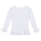 Girls Long Sleeve Ruffle T-Shirt