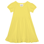 Girls Short Sleeve Empire Waist Ruffle Dress